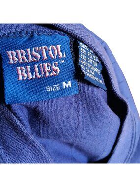 Vintage Medium T-shirt Men's 1980's Bristol Blues Henley Polo Shirt Ribbed